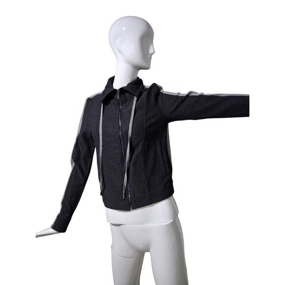 Lysse Quiet Luxury Women's Size XS Ribbed Collard Preppy Activewear Zip Jacket - Picture 6 of 11